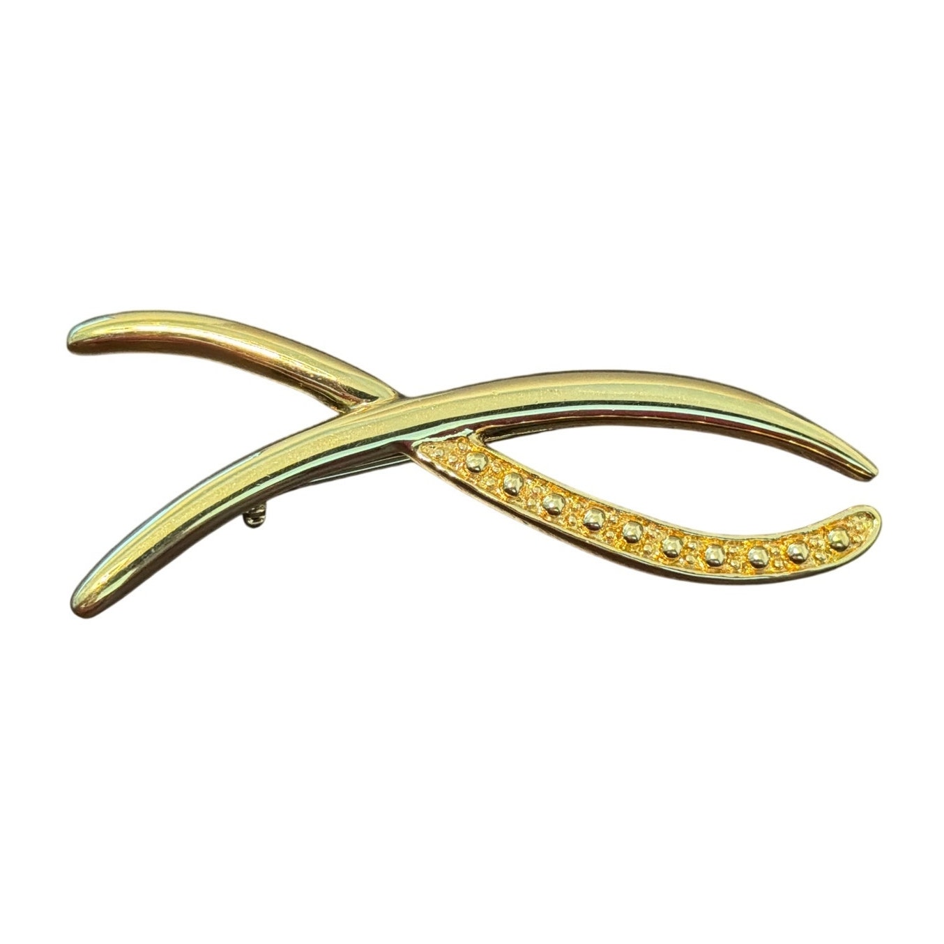 St John Gold-Tone X Twist Brooch 50$